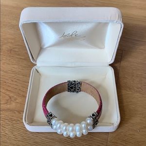 Pearl Pink Genuine Leather Fashion Bracelet